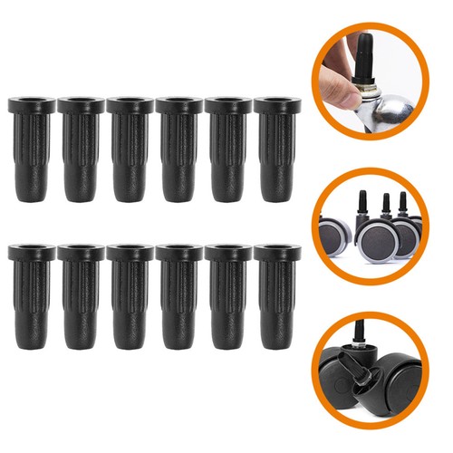 Black plastic caster stem - black,